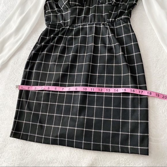 Window Pane Plaid Dress w/Attached Blouse - Picture 3 of 11